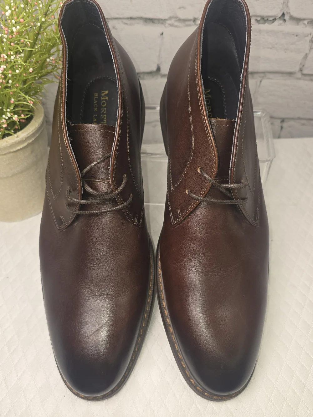 MORETTI BLACK LABEL BROWN LEATHER CHUKKA BOOTS LACE UP MENS 9D